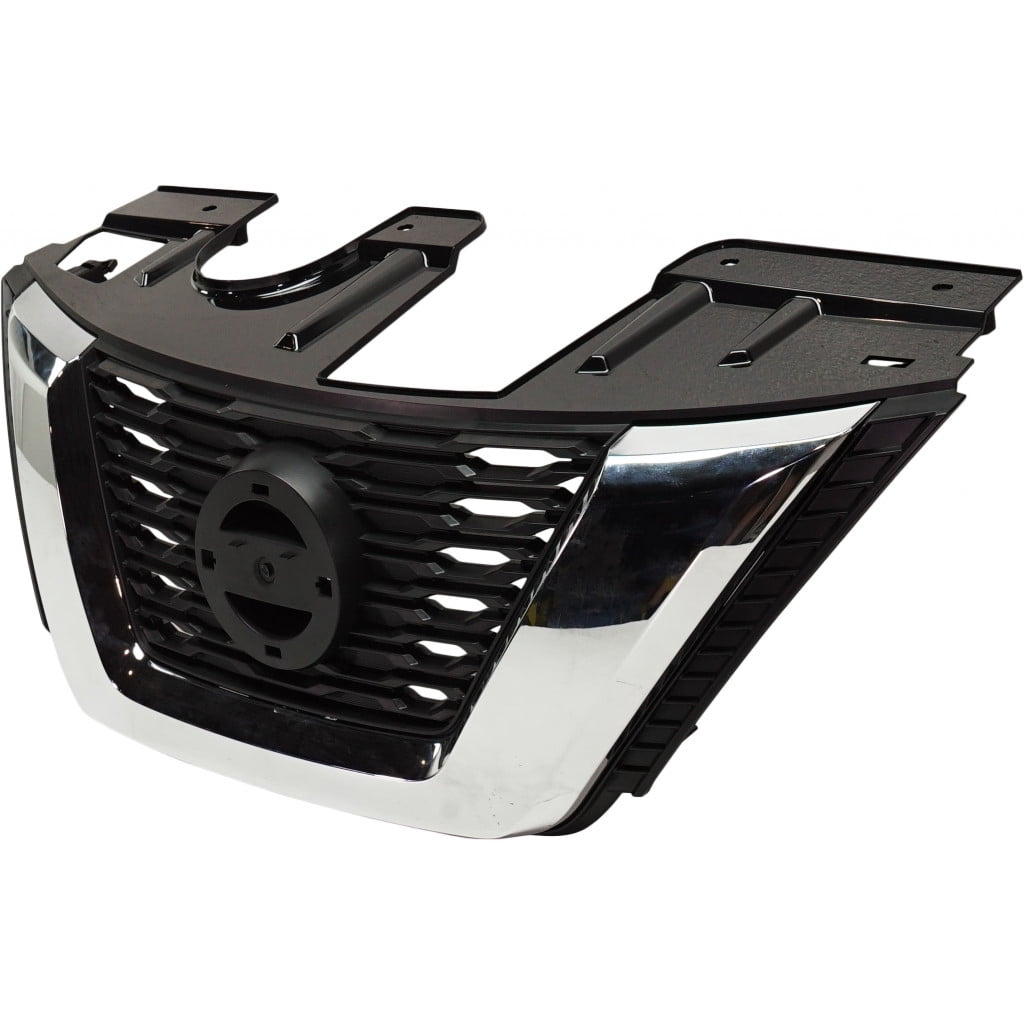 Grille For Nissan Rogue 2017 2018 Textured Black/Chrome Molding w/ Pre-Collision System/Camera Hole Replacement For NI1200281 | 623106FL0B