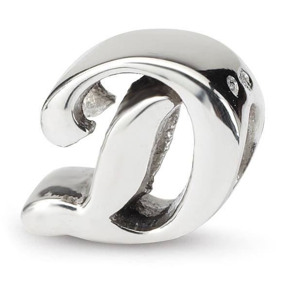 925 Sterling Silver Charm For Bracelet Letter D Script Bead Alphabet