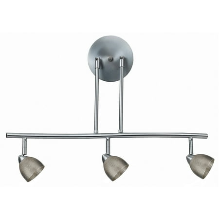 

Fan Accessories 3 Light Fixture With Brushed Steel Finish Metal/Glass Material GU-10 15 150 Watts