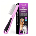 thumbnail image 3 of Stainless Steel Pet Grooming Brush, Fine Tooth Deshedding Tool for Dogs Cats, Dematting Comb for Long Short Hair, Pink, 3 of 8