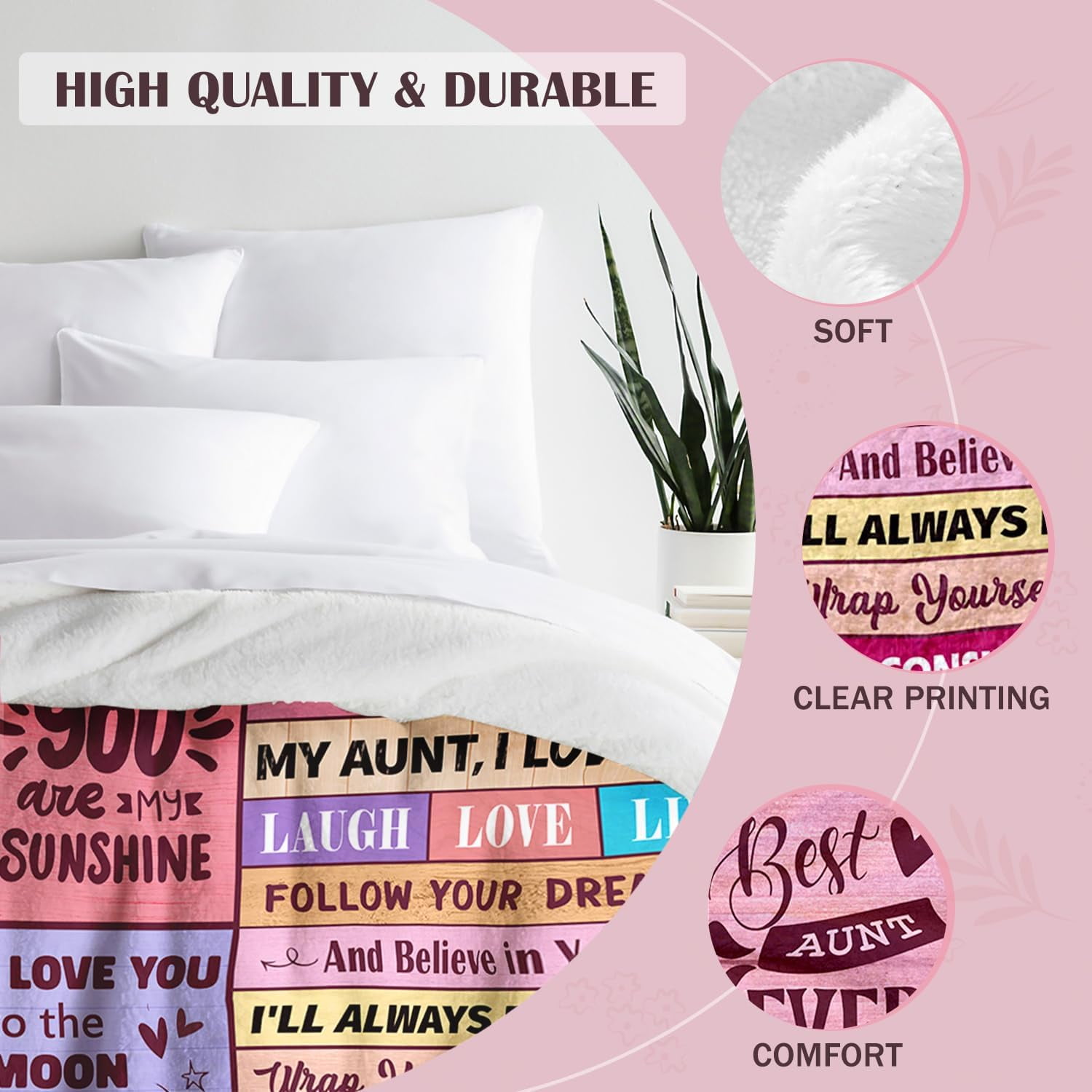 Aunt Gifts, Gifts for Aunt from Niece Nephew, Best Aunt Ever Gifts, Great Aunt Gifts, Best Aunt Ever Gifts, Auntie Gift Ideas, Christmas Mothers Day Birthday Gifts for Aunt, Aunt Blanket