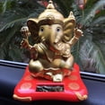 thumbnail image 4 of Rugerasy Hindu Ganesha Elephant Figures Dancing Toys For Car Dashboard Decoration, Solar Powered, Ganesha Figurines Miniature Zen Meditation Decor,For Window Desk, 4 of 5