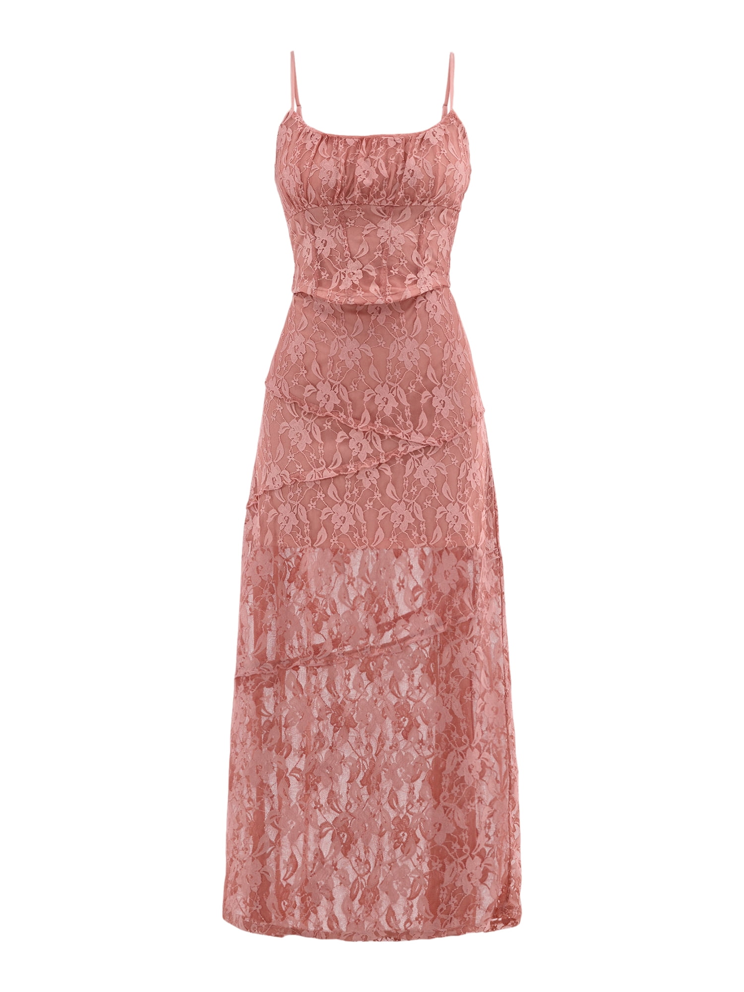 No Boundaries Lace Corset Top and Maxi Skirt Set, 2-Piece, Women's