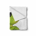thumbnail image 2 of Dragon Soft Flannel Fleece Throw Blanket, Funny Cartoon Style Character in Sunglasses Childish Summer Vibes, Cozy Plush for Indoor and Outdoor Use, 60" x 80", Apple Green Multicolor, by Ambesonne, 2 of 6