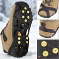 thumbnail image 3 of Ice Snow Cleats for Shoes Boots,Walk Traction Cleats Rubber Crampons Anti Slip Winter Ice Cleat Slip-on Stretch Footwear for Women Men Kids 10-Stud, 3 of 13