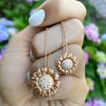 thumbnail image 4 of Collier Pendentif Tournesol en Diamant en Or Rose 14 K (0,19 Ct), 4 of 5