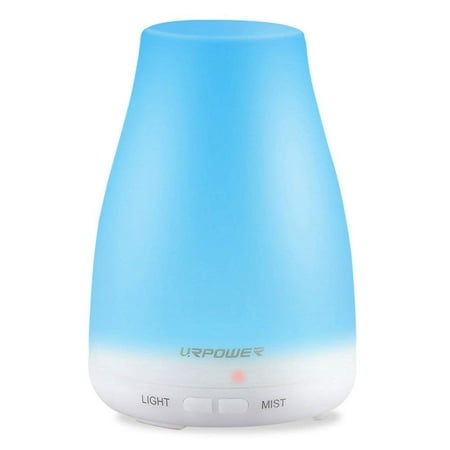 URPOWER 2nd Version Essential Oil Diffuser Aroma Essential Oil Cool Mist Humidifier with Adjustable Mist Mode,Waterless Auto Shut-off and 7 Color LED Lights Changing for Home Office (Best Cool Mist Diffuser)