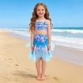 thumbnail image 4 of Glisme Bathing Suits For Girls Glitter Mesh 3 Piece Bikini Set Beachwear With Flowy Skirt Summer Beachwear For Kids Size 3-4 Years, 4 of 9