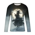 thumbnail image 5 of Nmnitkp Long Sleeve Shirts for Men Fashion Casual Mens Sweatshirt Halloween Print Sports Round-Neck Blouses High-Quality Fabric Shirts Gray,M, 5 of 5