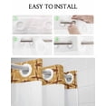 thumbnail image 5 of No Hook Shower Curtain with Snap in Liner, Abstract Brown Leaves Texture on Khaki Hotel Shower Curtains for Bathroom, Washable Shower Curtain Liner Set with Mesh Top Window, 72"x84", 5 of 6