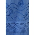 thumbnail image 6 of Sakkas Solid Embroidered Crochet Lace Trim Gypsy Bohemian Mid Length Cotton Skirt - Blue - One Size, 6 of 6