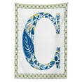 thumbnail image 3 of Ambesonne Letter C Tablecloth Rectangular Table Cover, Portuguese Culture Art, 52"x70", Blue Yellow Orange, 3 of 4