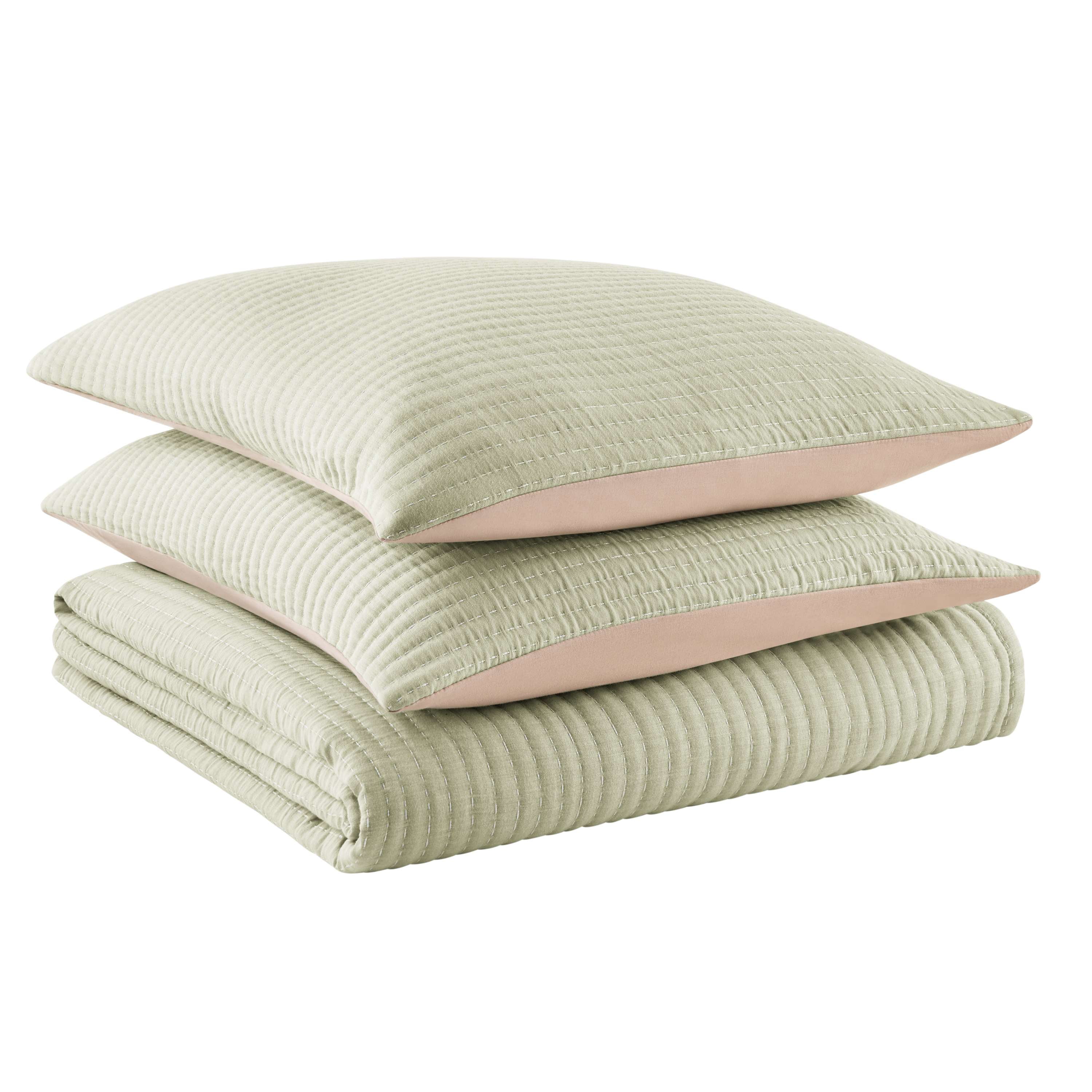Mainstays 100% Cotton Matelasse Quilt Bedding Denier Filled Jacquard Quilts, Full/Queen - Reversible, Breathable