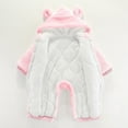 thumbnail image 4 of Gibobby Baby ry Jumpsuit Infant Bear Onesies Zipper Long Sleeve One-Piece Romper Hoodie Baby Outwear Snowsuit(Red,6-9 Months), 4 of 7