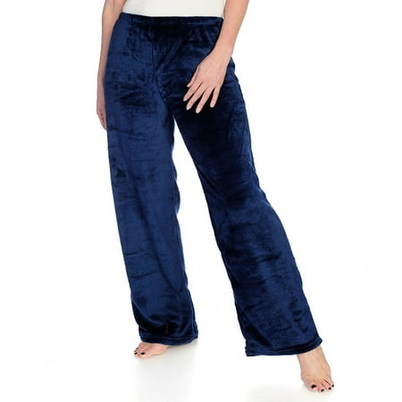 Cozelle Women's Soft & Comfy Microplush Elastic Waist Pants in Indigo -