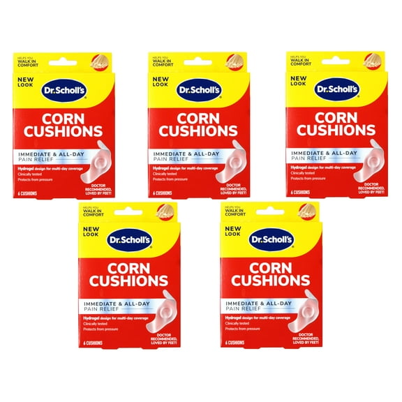 Dr. Scholl's Corn Cushion with Hydrogel Technology, 6ct, Cushioning Protection Against Shoe Pressure and Friction That Fits Easily in Any Shoe for Immediate and All-Day Pain Relief - 5 Pack