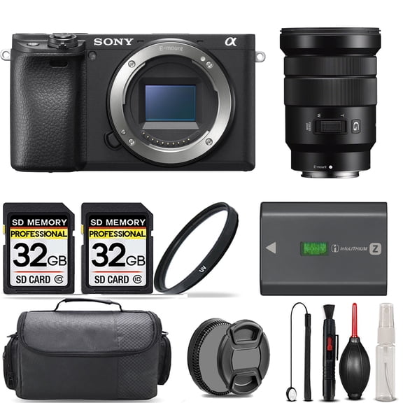 Sony a6400 Mirrorless Camera   18-105mm f/4 G OSS Lens   UV Filter   64GB   Handbag And More! (International Version)