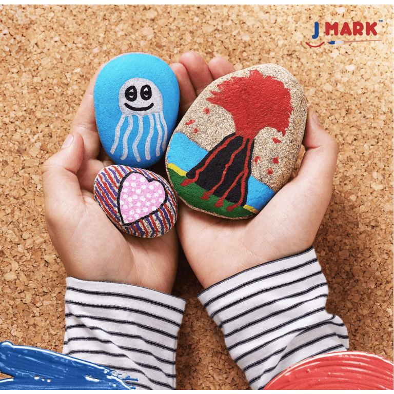 Rock Painting Kit - 42 Piece Rock Paint Bundle- Rocks, Acrylic Paint  Markers, Glow in the Dark, Metallic and Acrylic Paints, Transfer Stickers,  Gems, Googly Eyes, Glitter Glues, Paint Palette, Brushes 