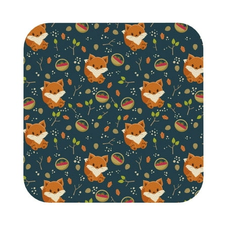 

Matuu Cute plant fox for Cup Coasters Set of 6 Leather Coasters Desk Coasters for Office Measures 4” x 4” Square