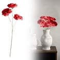 thumbnail image 4 of Artificial Flower Rose Real Looking Fake Roses for DIY Wedding Bouquets Centerpieces Arrangements Party Baby Shower Valentines Day Christmas Tree Decorations,1 Stem of 3-Headed Roses,dark red, 4 of 5