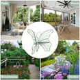 thumbnail image 3 of HLR Outdoor Bench with Butterfly Inspired Pattern, 50'' Metal Frame Patio Garden Chair Cast Iron,Light Green, 3 of 8