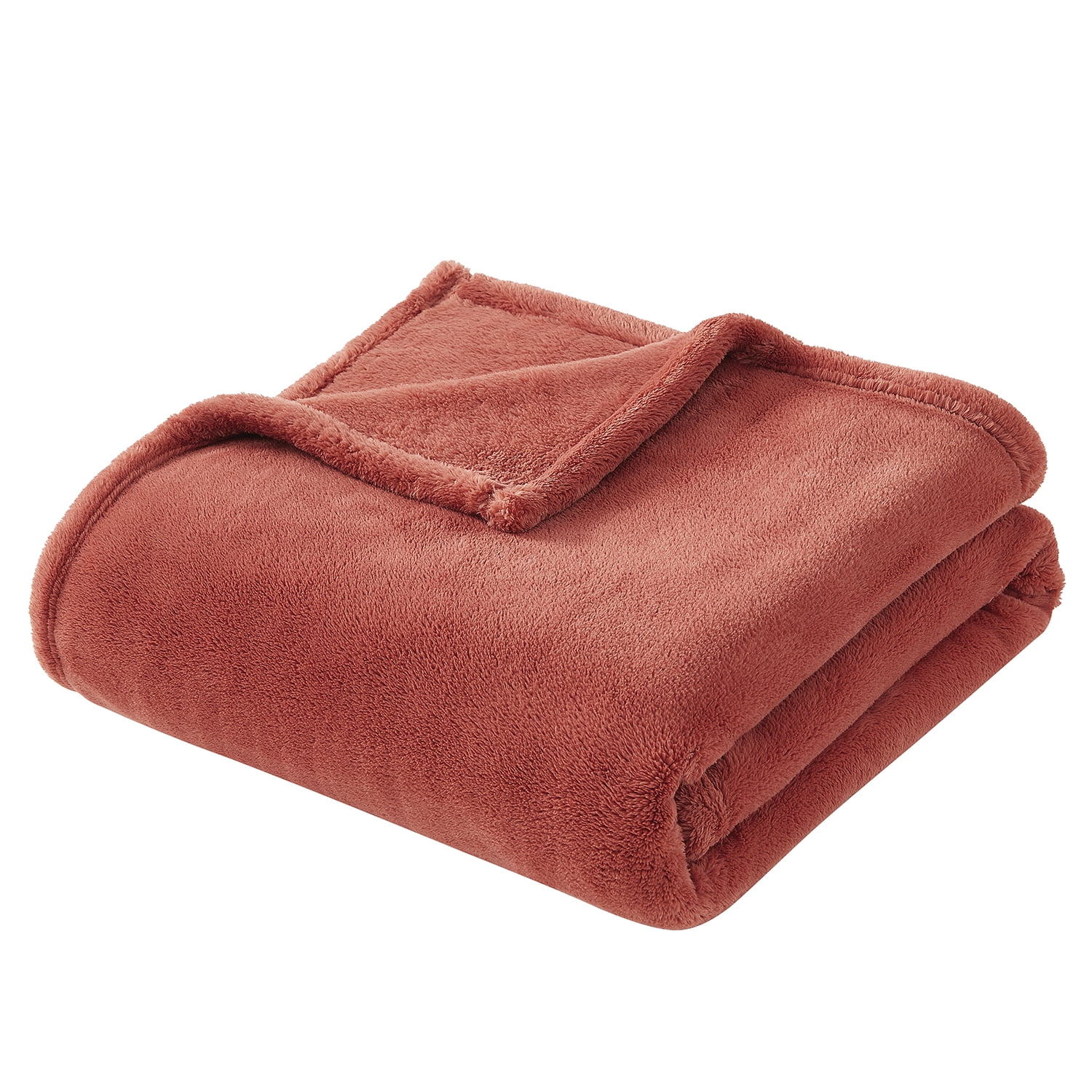 Indigo Ink Spice Orange Soft Plush Faux Fur Polyester Throw, 50" x 70"