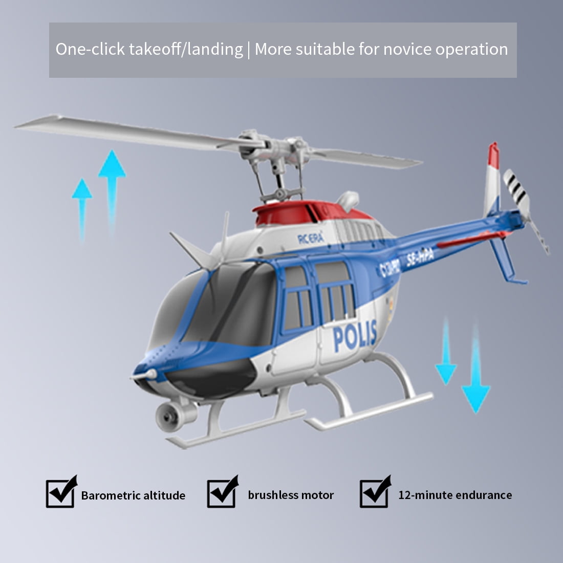 C138PRO 3D Aerobatic RC Helicopter with One-Key Takeoff/Landing & Auto-Return, 2.4G 6-Axis Gyro Brushless Single Rotor Helicopter with Altitude Hold & Optical Flow Positioning