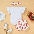thumbnail image 3 of Louist Newborn Baby Girls Clothes Ruffles Summer Romper Floral Bottoms Shorts 3pcs Outfits, 3 of 7