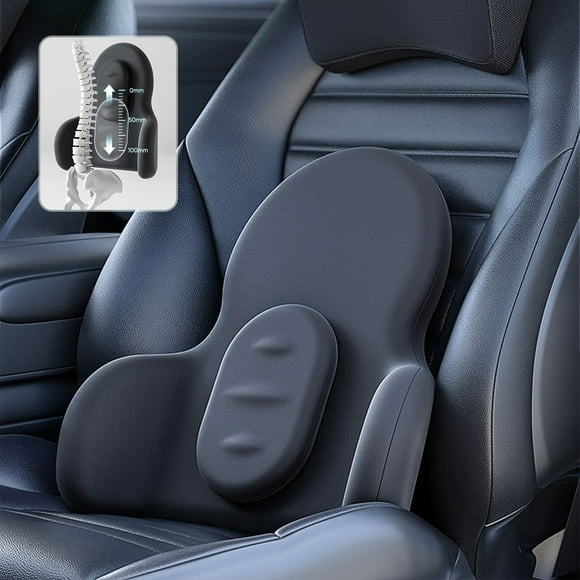 EGNMCR Adjustable Ergonomic Car Lumbar Support Pillow Memory Foam Back Cushion For Enhanced Comfort And Spine Supportment Automotive Lumbar Support