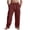 C-Burgundy, variant on Wyobmus Mens Cargo Linen Pants Lightweight Summer Beach Pants Elastic Waist Drawstring Yoga Trousers Vacation Wide Straight Leg Pants with Pockets A-White