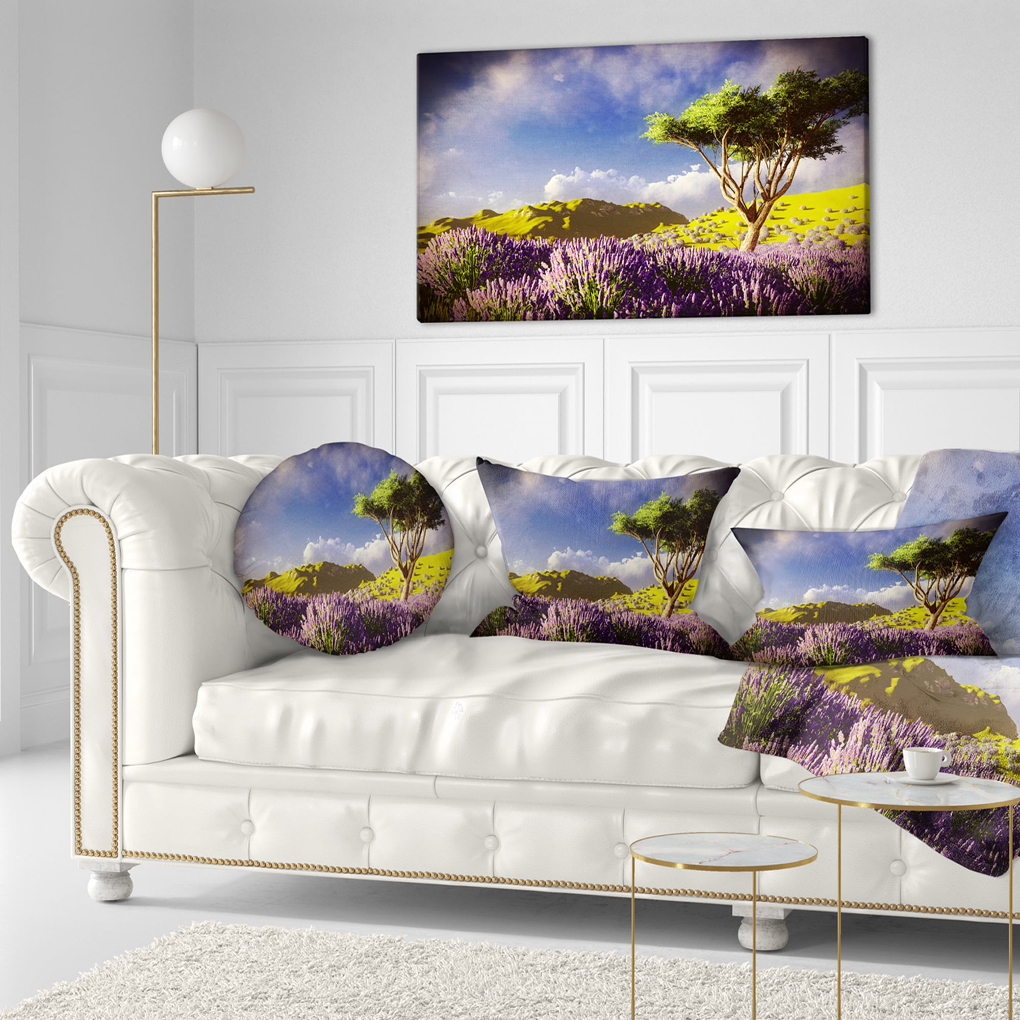 Designart 12" x 20" Purple Polyester Throw Pillow
