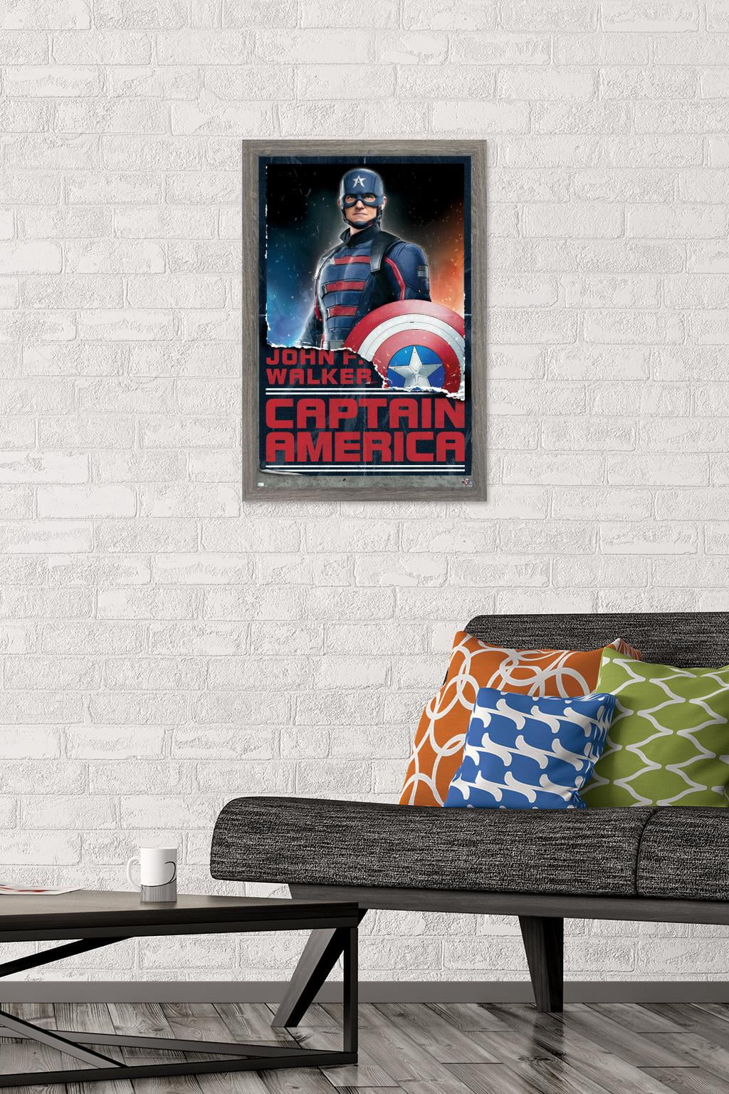 Marvel Falcon and Winter Soldier - John F. Walker Wall Poster, 14.725" x 22.375", Framed