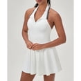 thumbnail image 4 of Haivin Ladies' sleeveless hanging neck lapel slim fit short skirt, outdoor running dress, tennis yoga fitness tennis dress, sleeveless lapel dress, 4 of 7