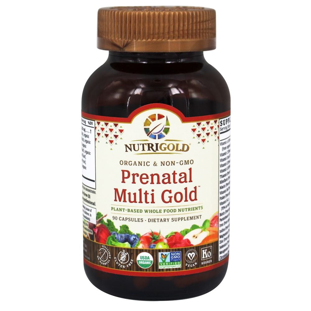 Nutrigold Prenatal Multi Gold PlantBased Whole Food Nutrients 90