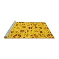thumbnail image 2 of Ahgly Company Machine Washable Indoor Square Abstract Yellow Modern Area Rugs, 4' Square, 2 of 4