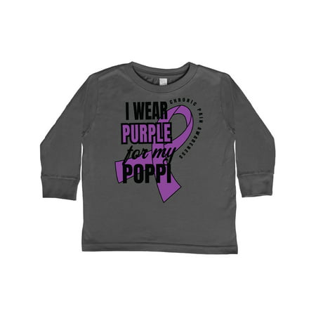 

Inktastic Chronic Pain I Wear Purple For My Poppi Gift Toddler Boy or Toddler Girl Long Sleeve T-Shirt