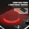 thumbnail image 2 of KFFKFF Electric Range, 12" Dual Burner Inset Electric Hob, 1800W Smooth Ceramic Surface, Glass Panel, Dial Controls, 11 Temperature Settings, 120V, Catering to Various Culinary Needs, 2 of 9