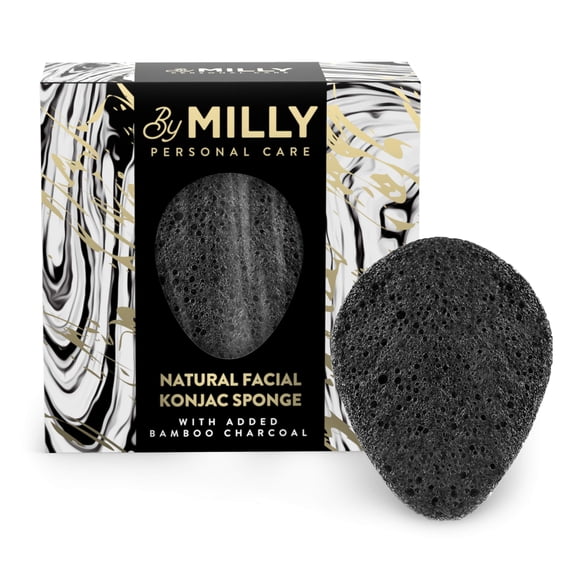 Esponja Konjac para la cara | Todo natural y reutilizable | Esponja facial Konjac con carbón de bambú activado | Esponja exfoliante suave para el rostro | Limpieza para todo tipo de piel | Biodegradab
