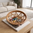 thumbnail image 4 of JHyouerji Woven Rattan Storage Basket Tray,6in Fruit Snack Serving Tray for Household Storage Organizer, 4 of 7