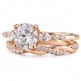 thumbnail image 3 of vylahjewellery Round Cut Moissanite Ring, Three Stone Engagement Ring for Women, Vintage Bridal Set Ring with Matching Band, 3 of 8