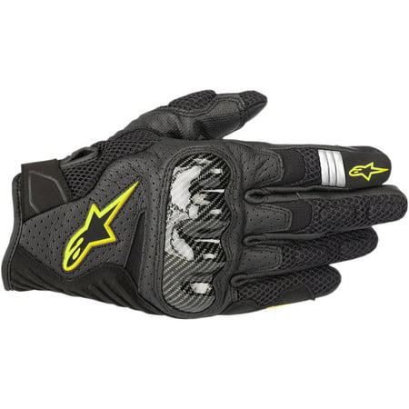 Alpinestars 2019 SMX-1 Air v2 Leather Gloves - Black/Yellow - (Best Cruiser Motorcycle 2019)