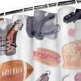 thumbnail image 3 of Colorful Rugby Game Items Pattern Shower Curtain 36"x72" ,Bathroom Decorative Shower Curtains Set with 12 Hooks,Modern Waterproof Washable Shower Curtain, 3 of 6