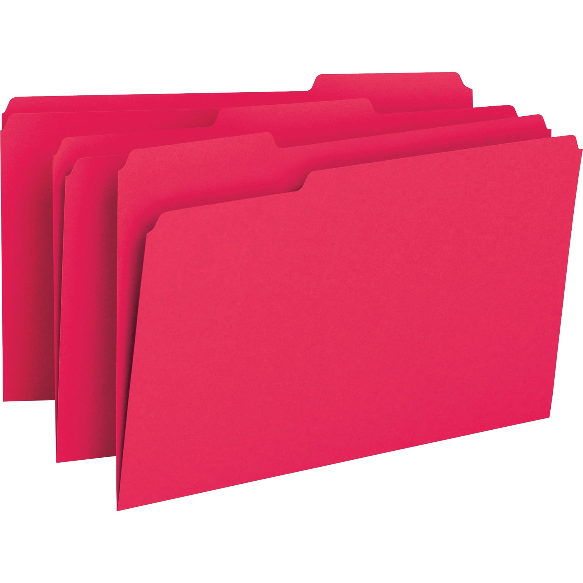 Smead Colored File Folders 1/3 Cut Tabs Red 100 Per Box Legal (17743)