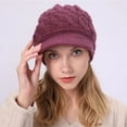 thumbnail image 2 of SikaFu Retro Autumn Winter Spring Knit Beret Cap Women Plain Solid Octagonal Newsboy Vintage Painter Artist Female Beret Gorros, 2 of 6