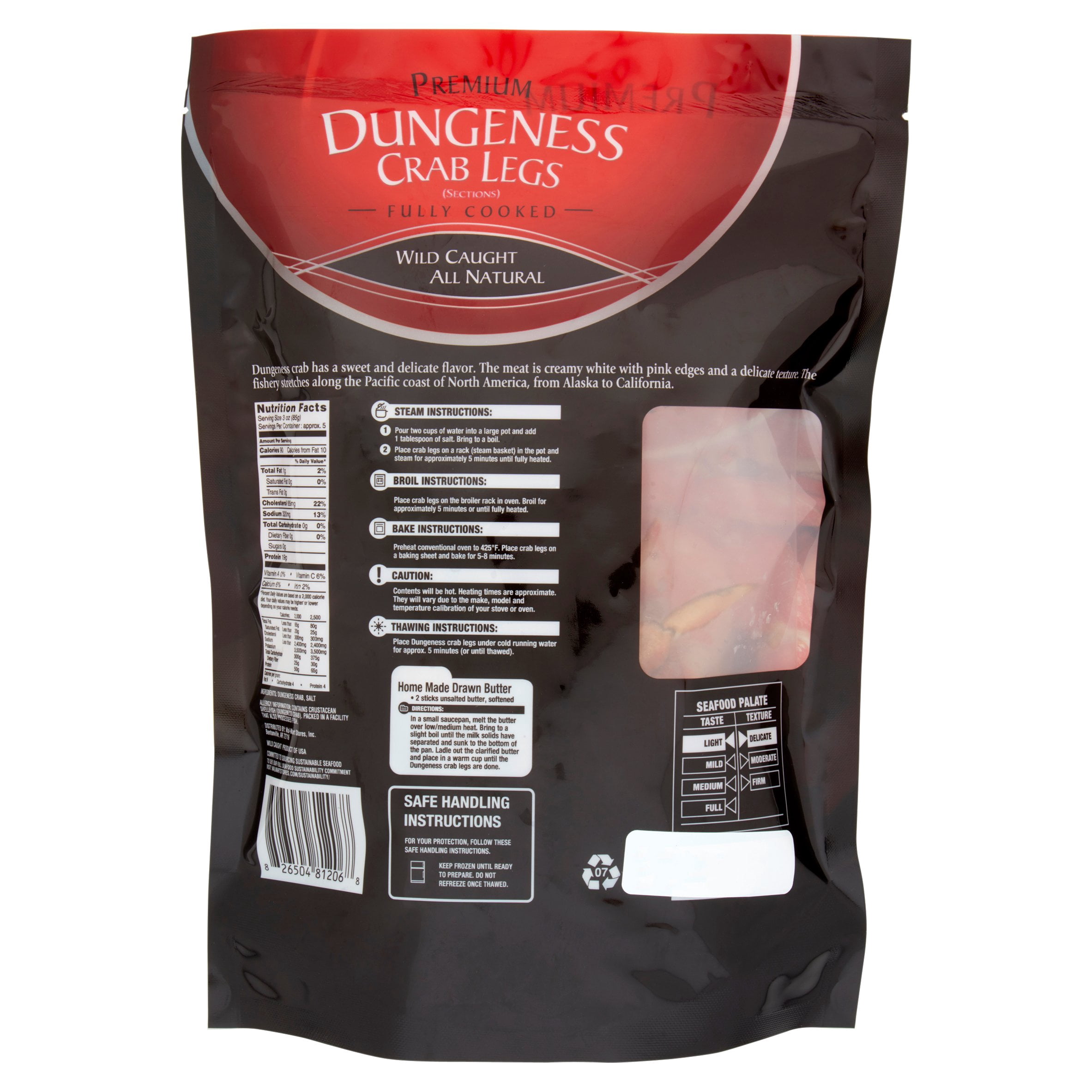 Premium Dungeness Crab Legs, 16 oz