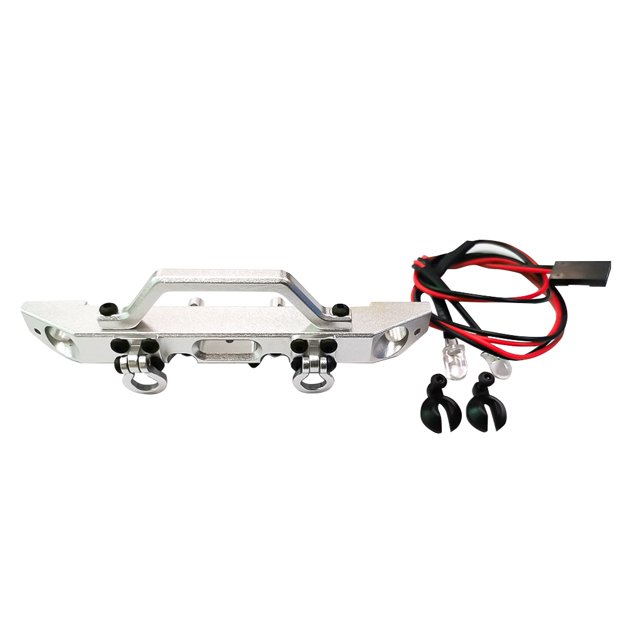 Parachoques delantero duradero de aleación de aluminio Bewildely para 1/24 RC Plata
