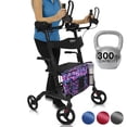 thumbnail image 1 of Andador vertical Vive Mobility con asiento para personas mayores, mujeres - Andador con ruedas, reposabrazos, resistente, plegable, ayuda médica para personas mayores - Ayuda plegable para caminar (ne, 1 of 5