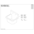 thumbnail image 6 of Kingston Brass GCLWS221811 Petra Galley 22" Cast Iron Wall Mount Utility Sink, White, 6 of 10