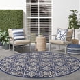 thumbnail image 4 of Nourison Aloha Indoor/Outdoor Blue 7’10” x Round Area Rug (8 Round), 4 of 10