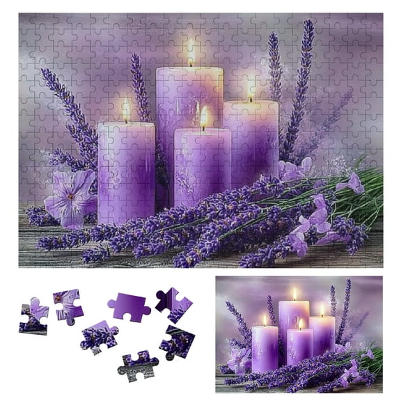 Patifu Wooden Jigsaw Puzzle Lavender Flowers Family Friends Gift Eco-Friendly Premium Wood 300 PCS